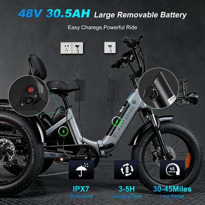 Smartravel Hauler ST301 Dual Battery Cargo Electric  Tricycle