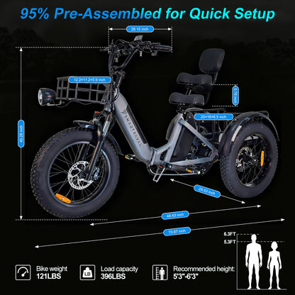 Smartravel Hauler ST301 Dual Battery Cargo Electric  Tricycle